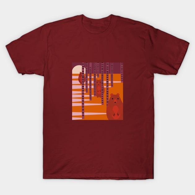 Bears hiding behind trees T-Shirt by CocoDes